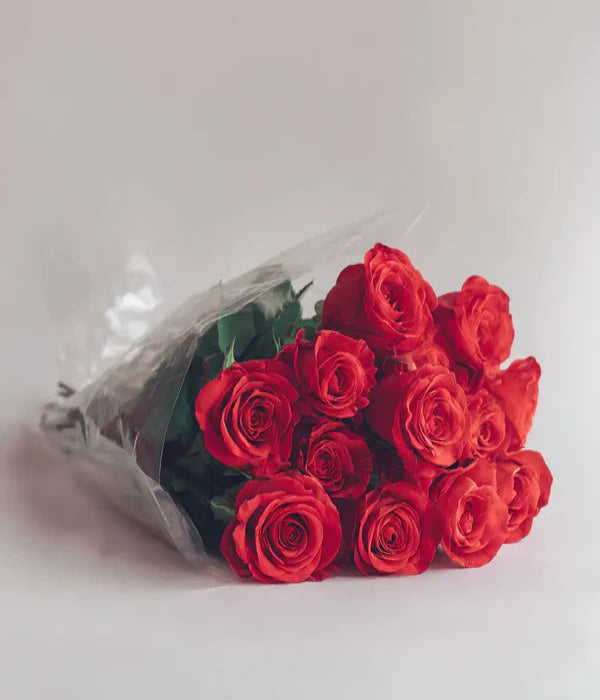 18 Deep Red Roses