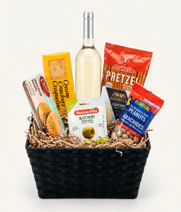 Gourmet Pearl Wine And Cheese Gift Basket