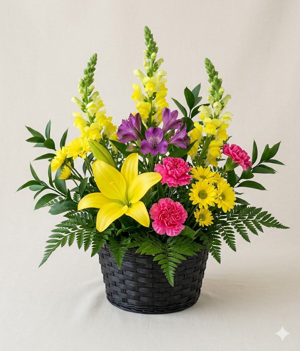 Dramatic Flower Basket Arrangement