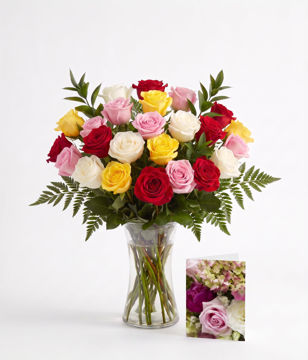 24 Assorted Colour Rose Arrangement