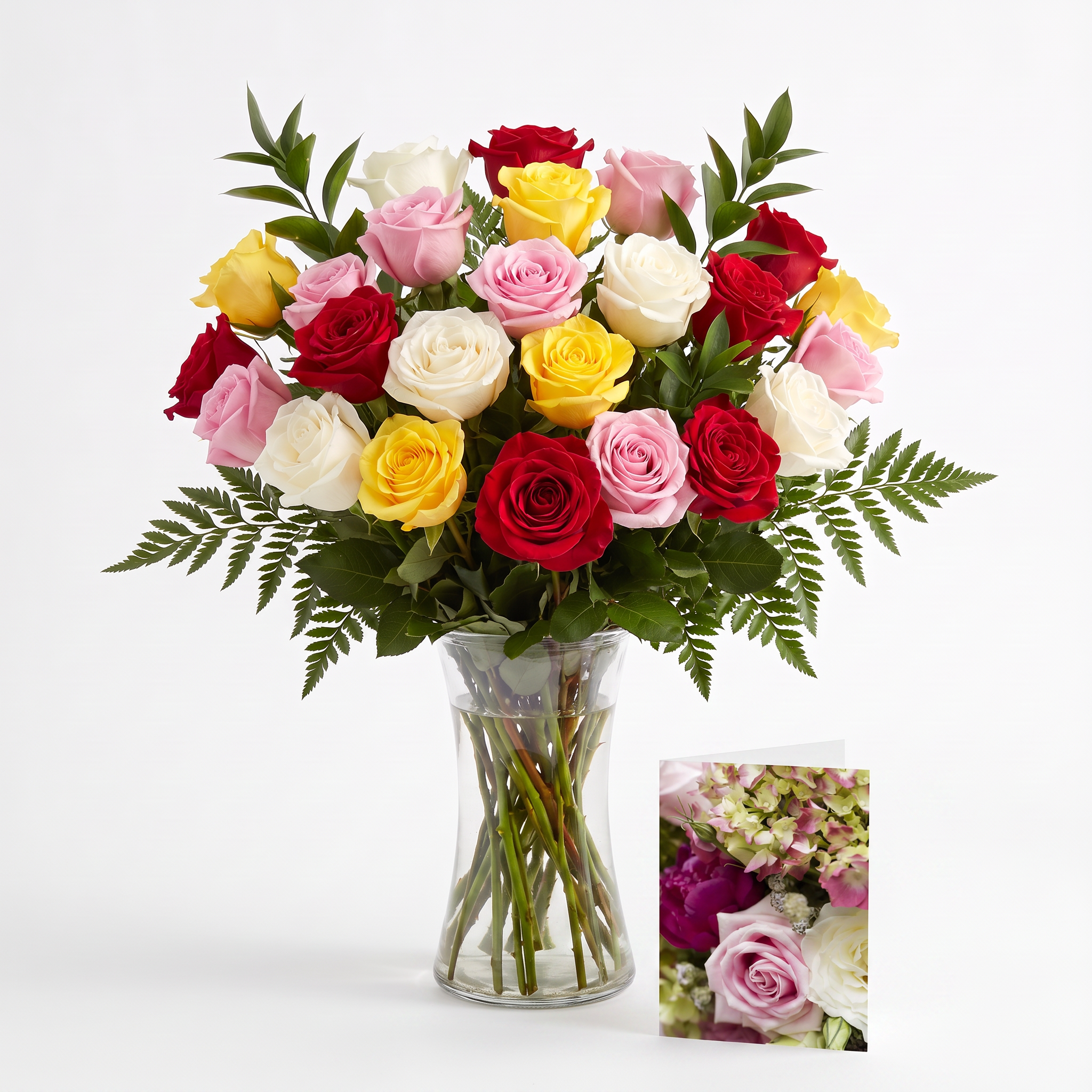 24 Assorted Colour Rose Arrangement