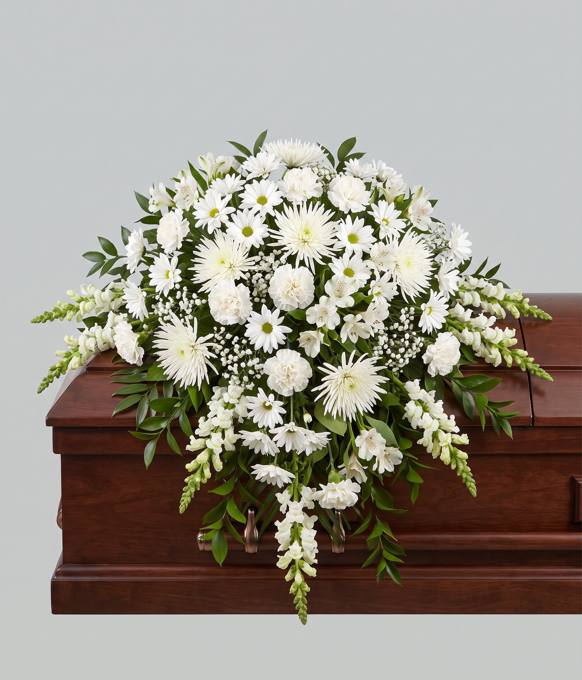 Eternal Love Pearl Funeral Casket Spray Blooms