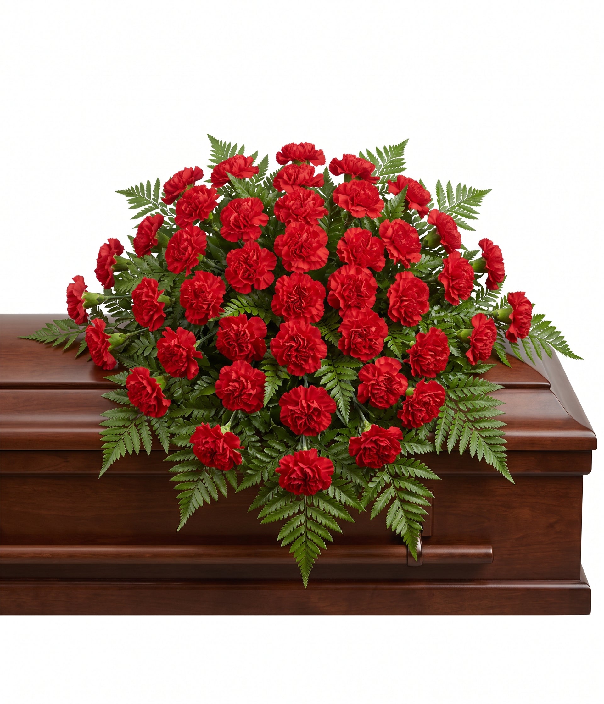Deep Red Carnation Casket Spray Floral Design