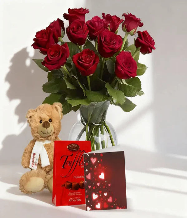 Premium Long-Stem Crimson Roses