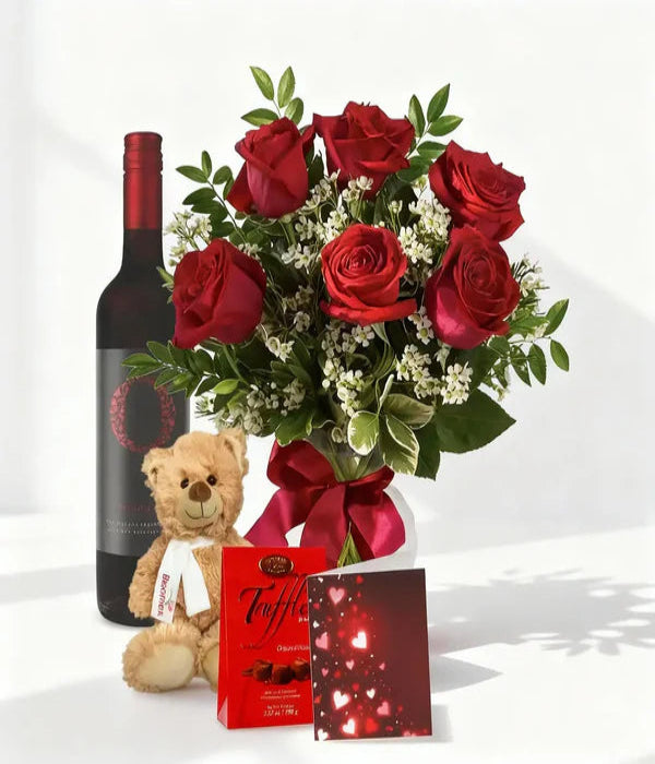 Rose & Wine Gift Basket 2