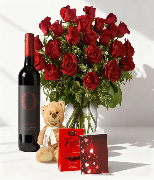 Rose & Wine Gift Basket 5