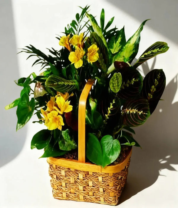 Pop of Yellow Flower Basket