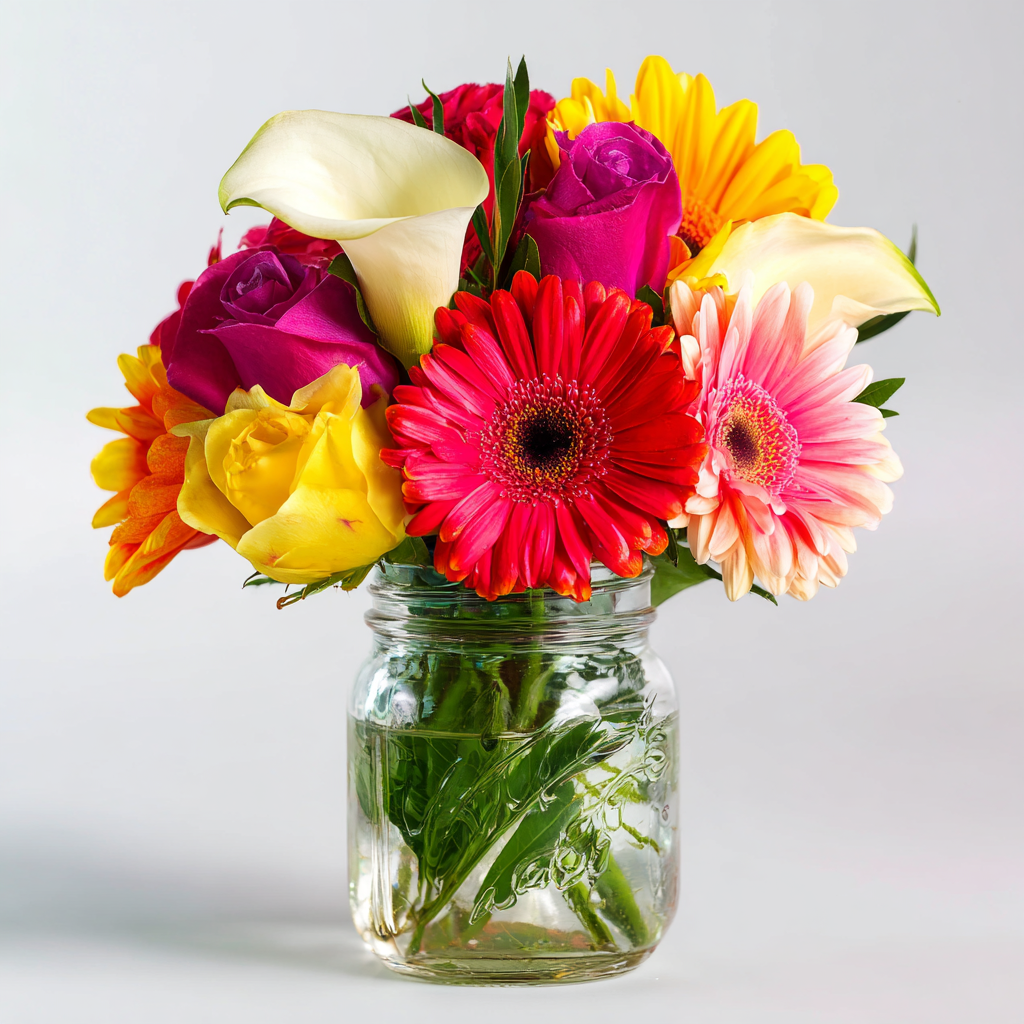 Vintage In Mason Jar Arrangement