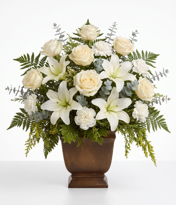Snow Rose & Lily Urn
