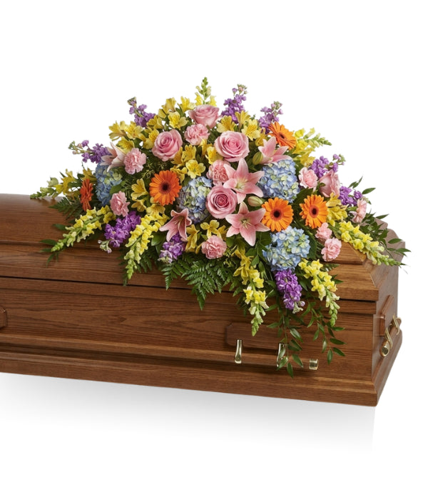Colourfully Arranged Floral Casket Spray