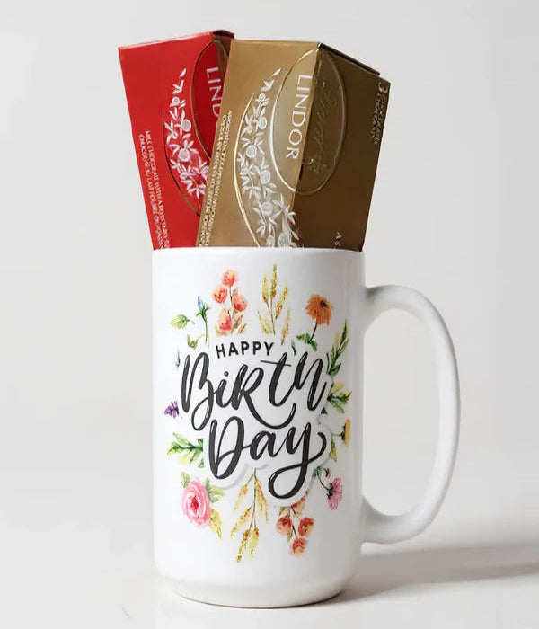 Coffret Cadeau d'Anniversaire : Mug d'Anniversaire & Chocolat Lindt