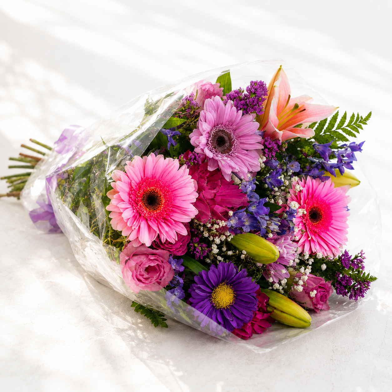 A Soft Touch Of Rose & Liliac Arrangement