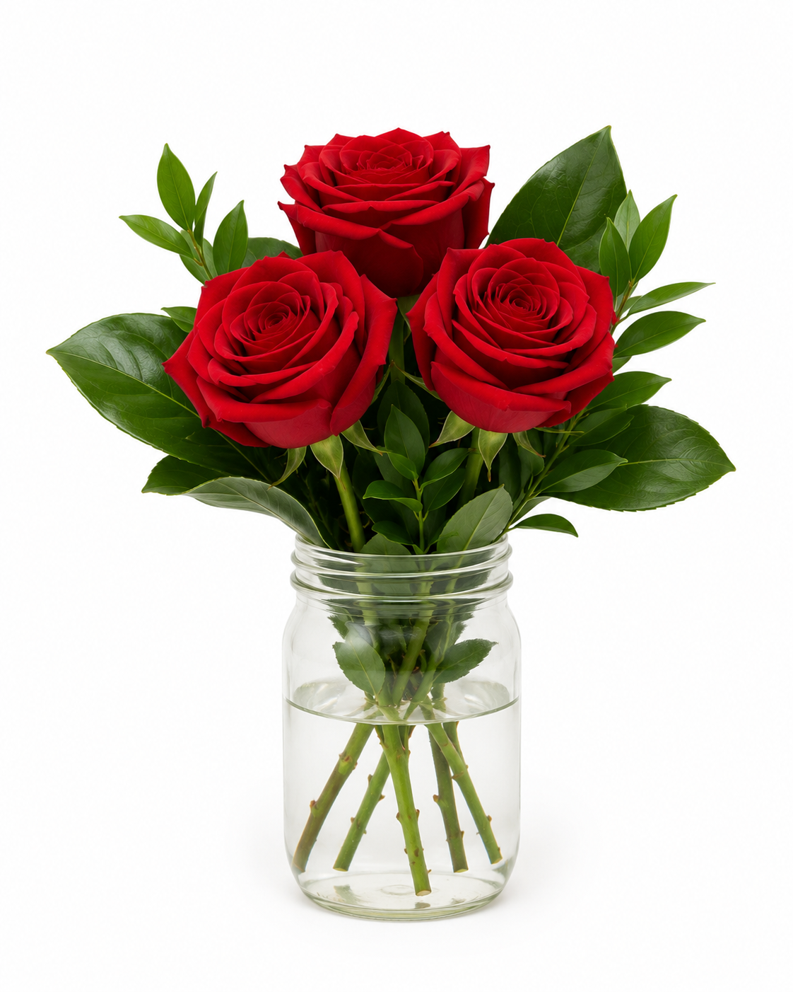 Mason Jar Rose Arrangement