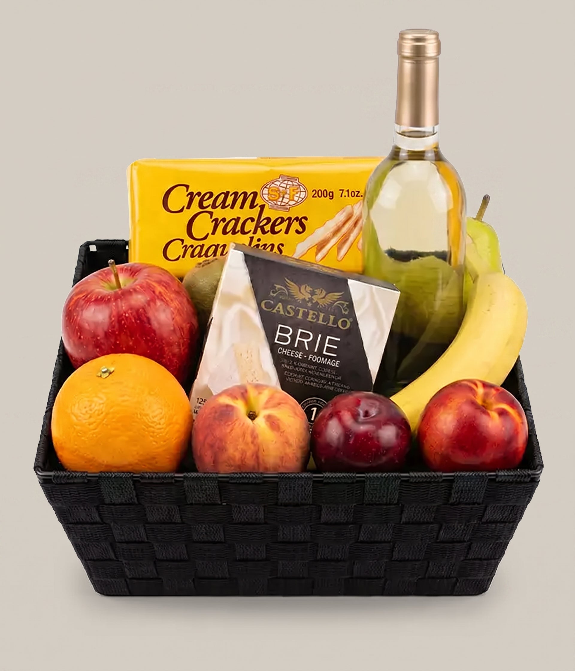 White Wine, Fruit & Brie Basket