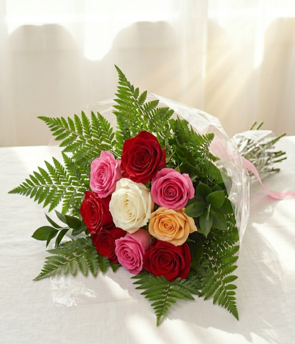 Half Dozen Roses with Mixed Colours