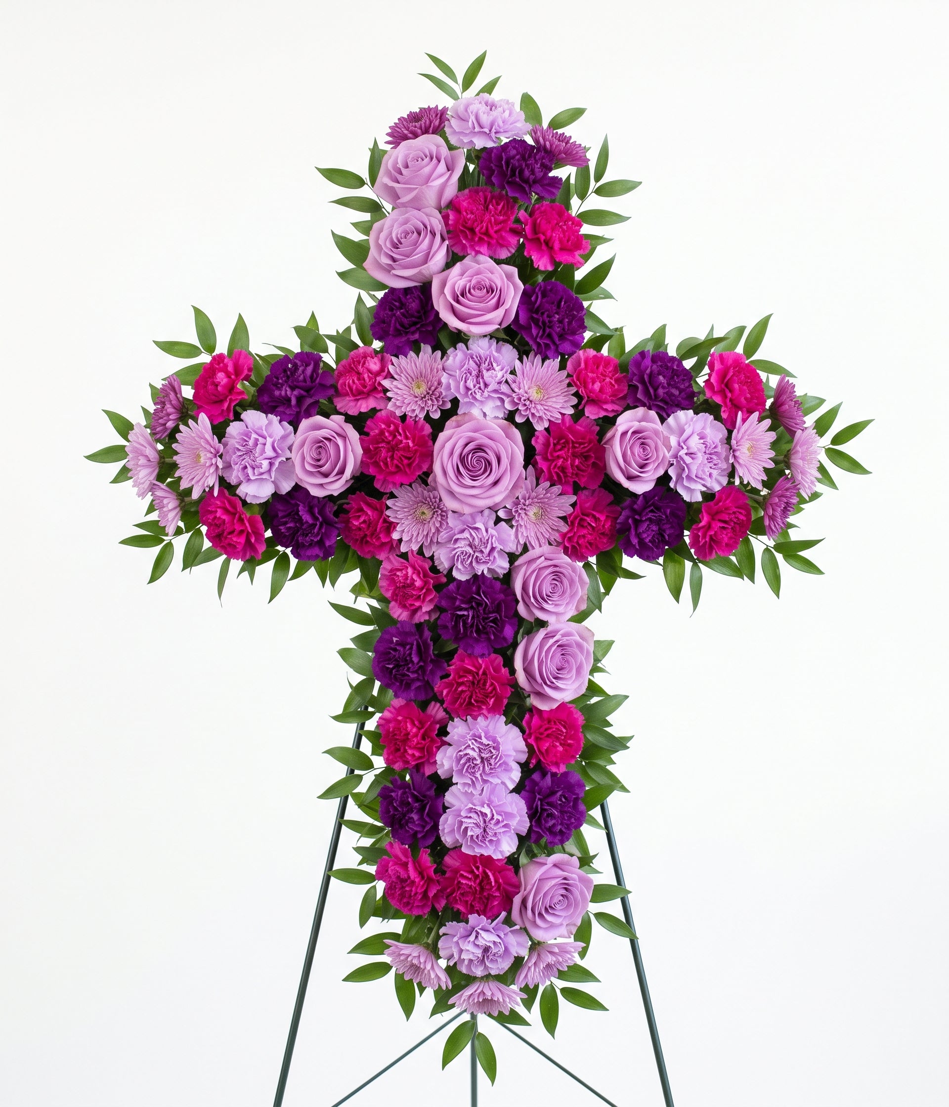 Respect & Love Floral Cross Wreath Arrangement
