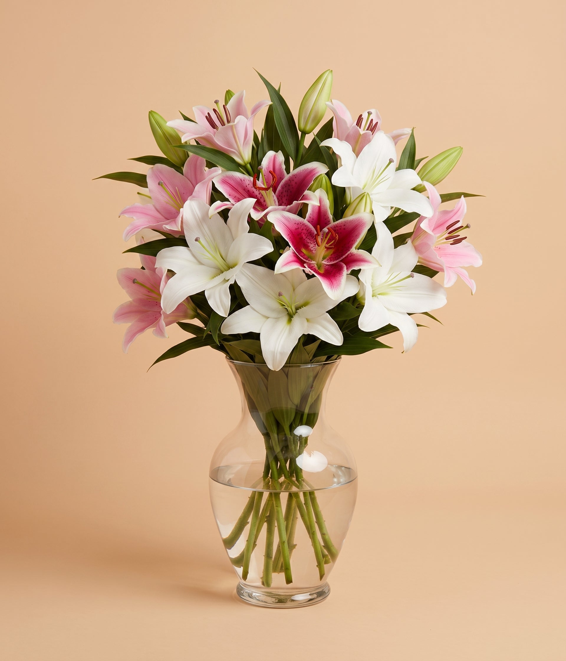 Assorted Oriental Lily Bouquet with Vase