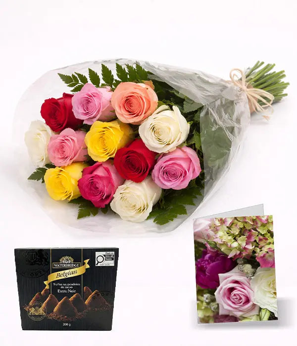 Colourful Roses For Mom 2 Blooms