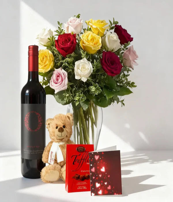 Rose & Wine Gift Basket 3