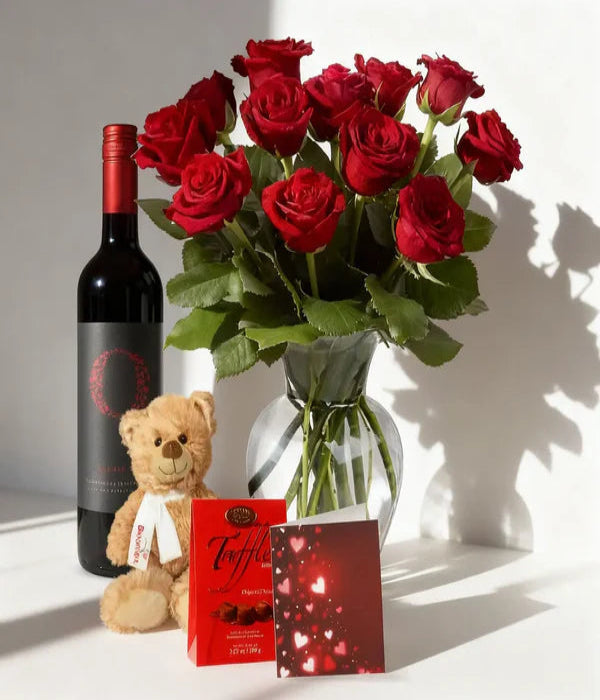 Rose & Wine Gift Basket 4