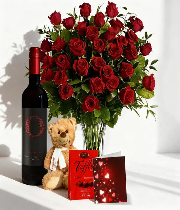 Rose & Wine Gift Basket 6