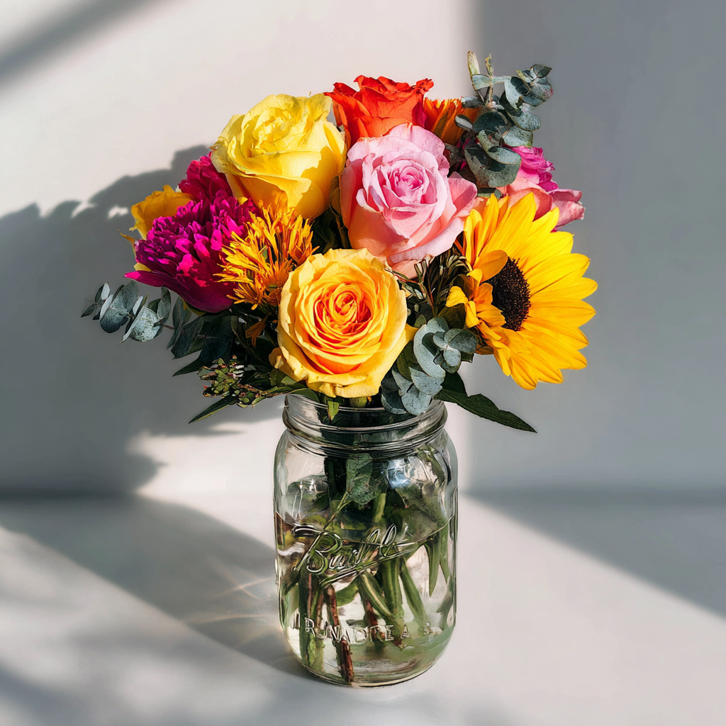 Summer Vibes In A Mason Jar Arrangement