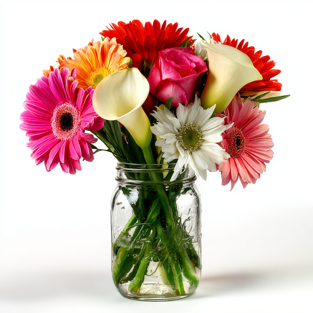 Vintage In Mason Jar Arrangement