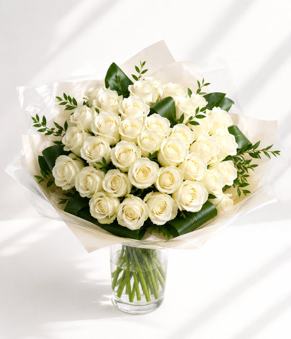 36 Ivory Roses Arrangement