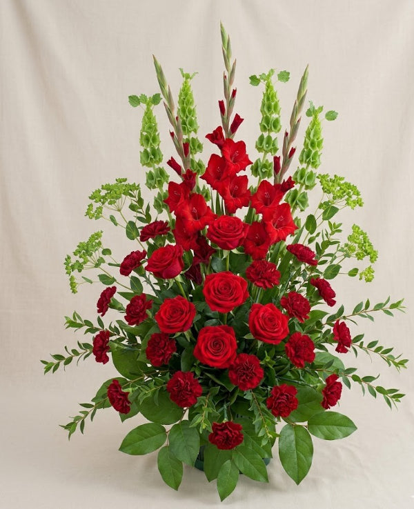 Classic Crimson Standing Spray Flower Arrangement