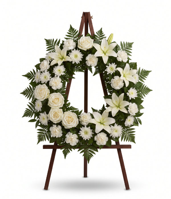 Couronne florale paisible ivoire