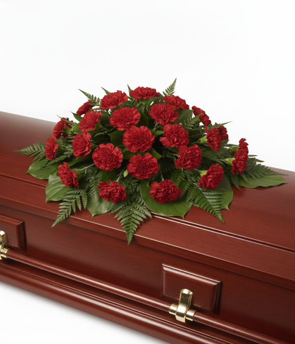 Deep Red Carnation Casket Spray
