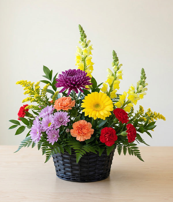 Panier de fleurs éclatantes