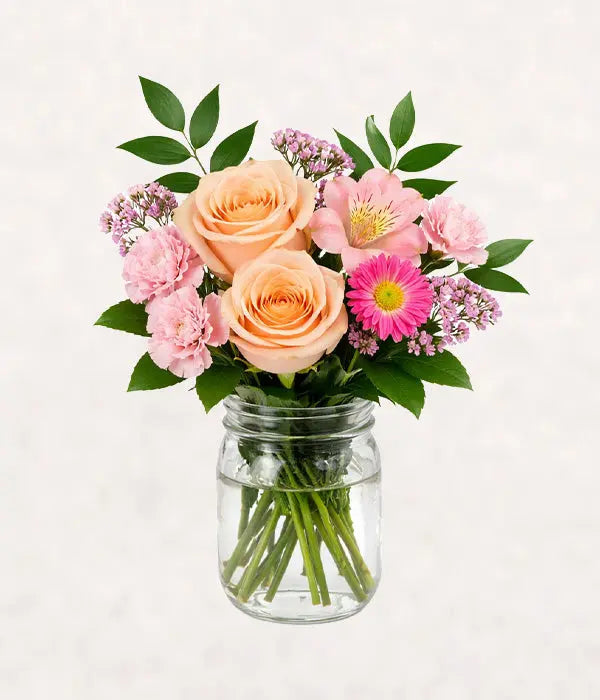 Peach & Rosy in a Mason Jar