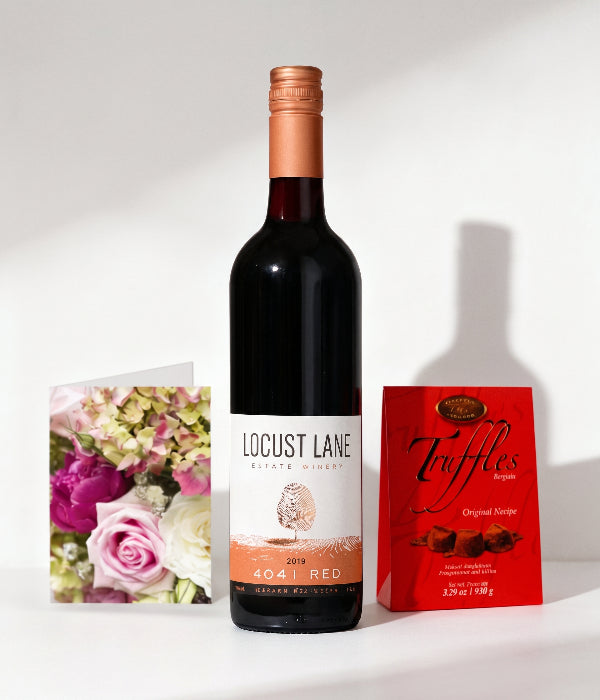 Decadent Deep Red Wine Chocolate Truffles with Card