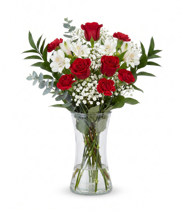 Bouquet de Flanelle Rouge Foncé Composé